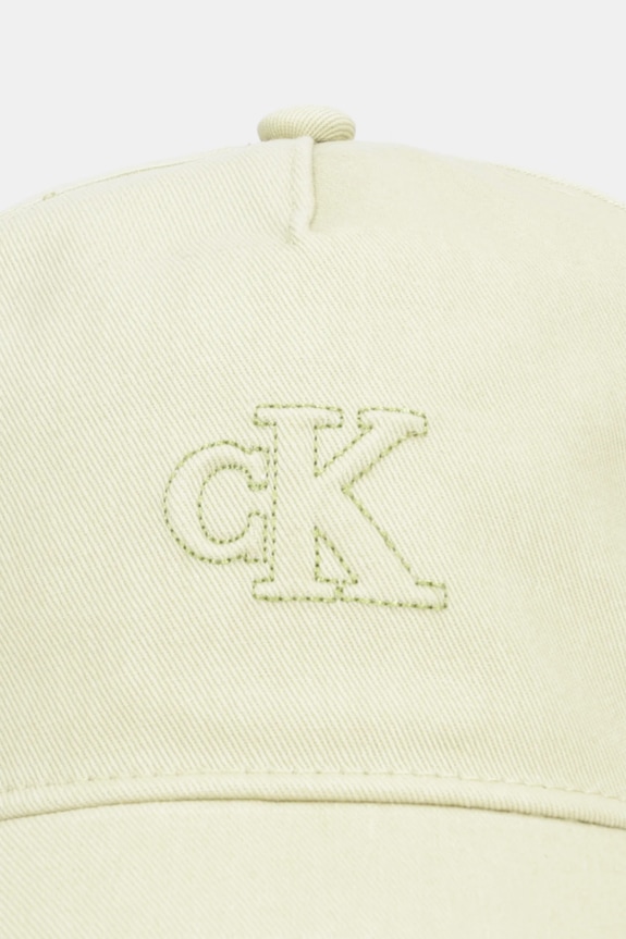 Памучна шапка с козирка Calvin Klein LV04F5044G зелен SS26