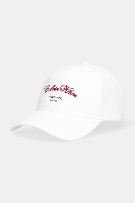 Calvin Klein czapka z daszkiem nadruk biały LV04F5085G
