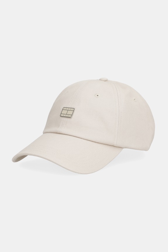 Bavlněná baseballová čepice Tommy Jeans bavlna béžová AW0AW18096