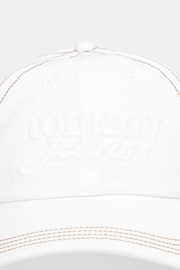 Βαμβακερό καπέλο του μπέιζμπολ Tommy Jeans AW0AW18511 λευκό SS26