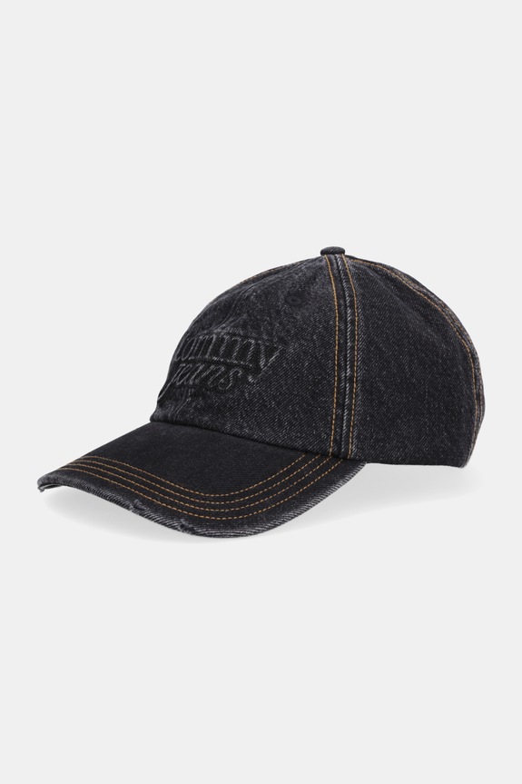 Tommy Jeans șapcă de baseball din denim bumbac negru AW0AW18512