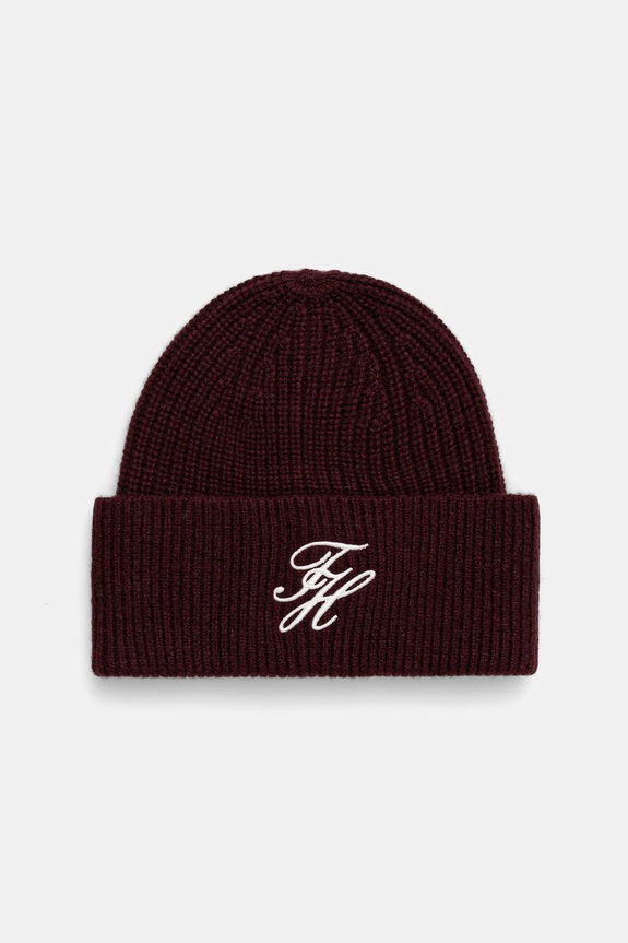 Μάλλινο σκουφί Tommy Hilfiger μαλλί μπορντό AW0AW18515