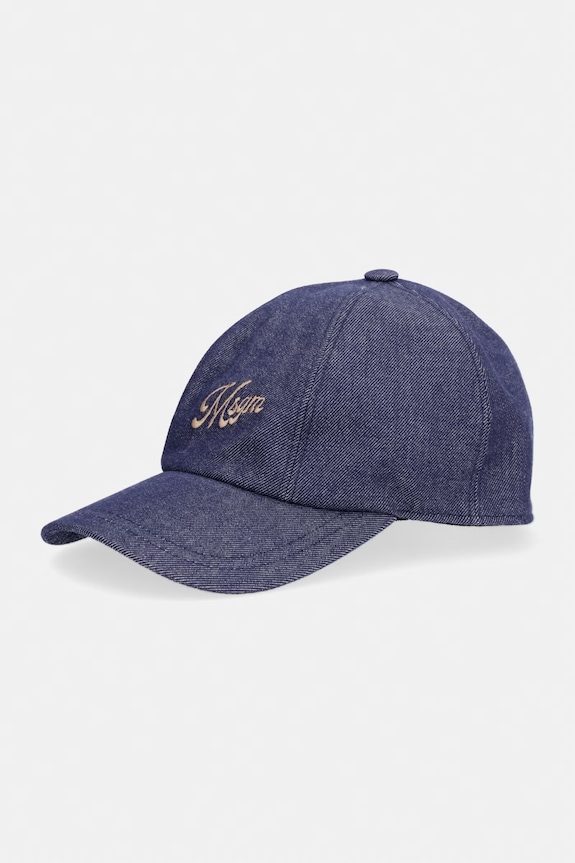 MSGM cappelo con visiera jeans applique blu 4041MDL02.267106
