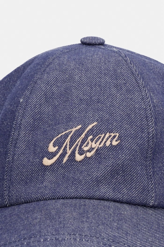 MSGM cappelo con visiera jeans 4041MDL02.267106 blu SS26