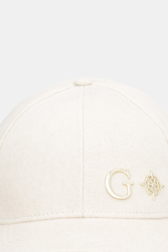 Guess șapcă de baseball din amestec de lână AW5471.POL01 bej SS26