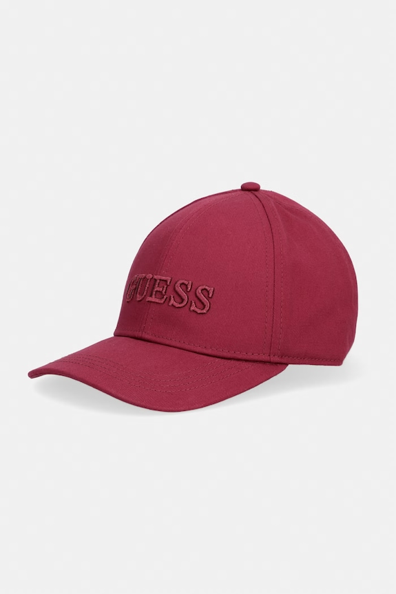 Pamučna kapa sa šiltom Guess natpis bordo AW5474.COT01