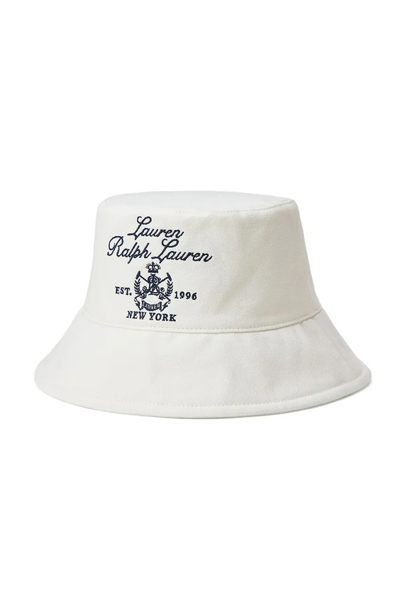 Lauren Ralph Lauren kapelusz bawełniany aplikacja biały 454P09803
