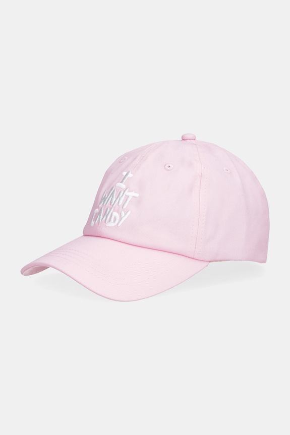 Juicy Couture șapcă de baseball din bumbac I Want Candy bumbac roz JCAWH126703