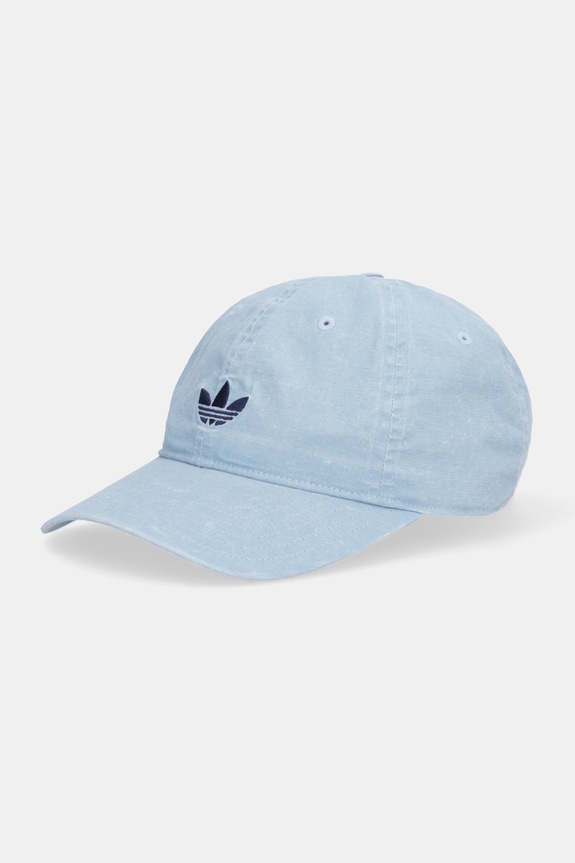 Βαμβακερό καπέλο του μπέιζμπολ adidas Originals απλικέ μπλε KE0855