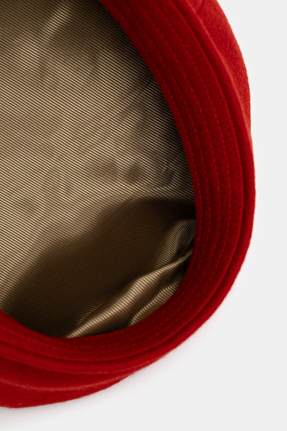 Barbour beret wełniany x Ganni Beret czerwony LHA0613RE51
