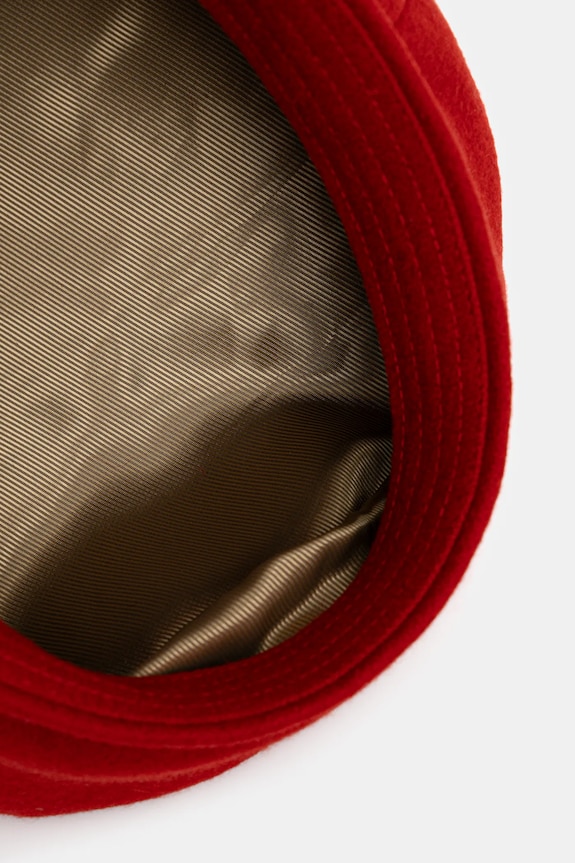 Barbour beret wełniany x Ganni Beret czerwony LHA0613RE51