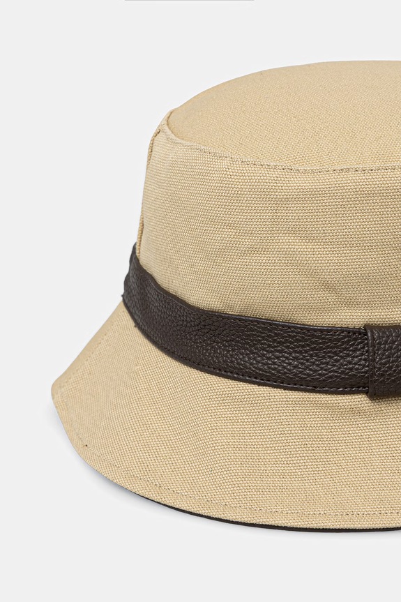 Akcesoria Calvin Klein bucket hat damskie bawełniane LV04F5070G beżowy