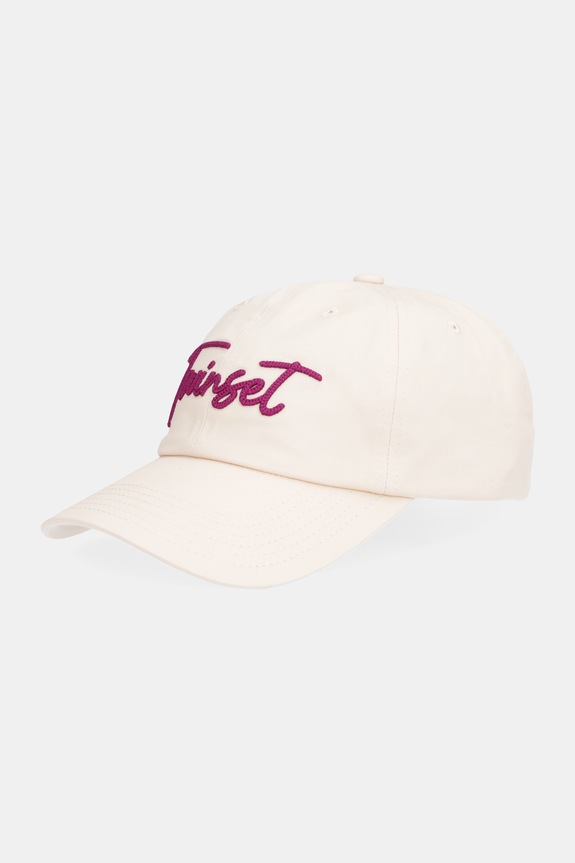 Twinset șapcă de baseball din bumbac bumbac bej 261TA4390