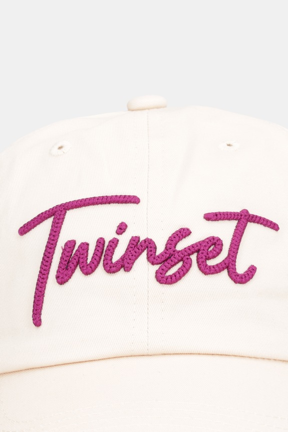 Twinset șapcă de baseball din bumbac 261TA4390 bej SS26