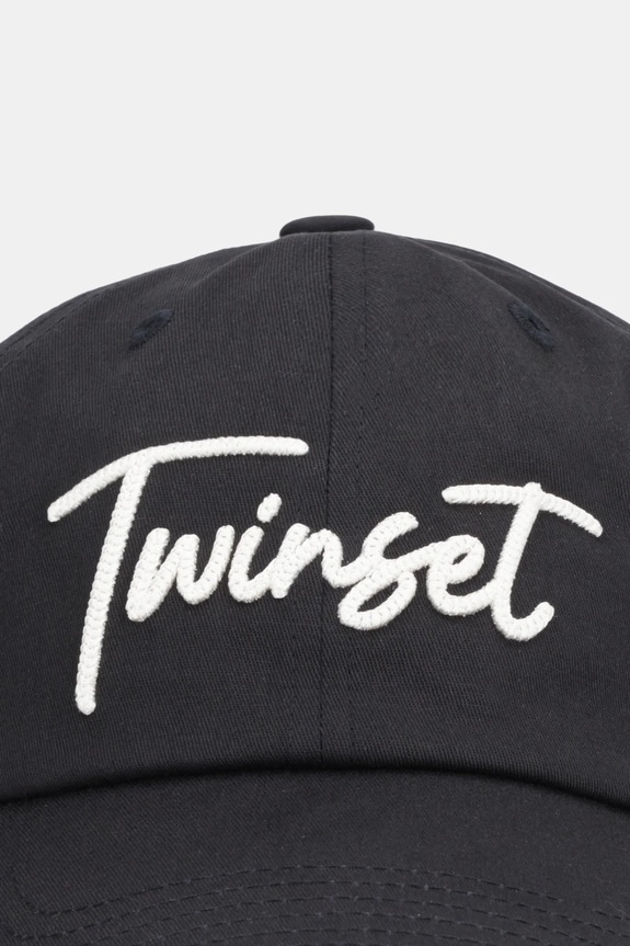 Twinset șapcă de baseball din bumbac 261TA4390 negru SS26