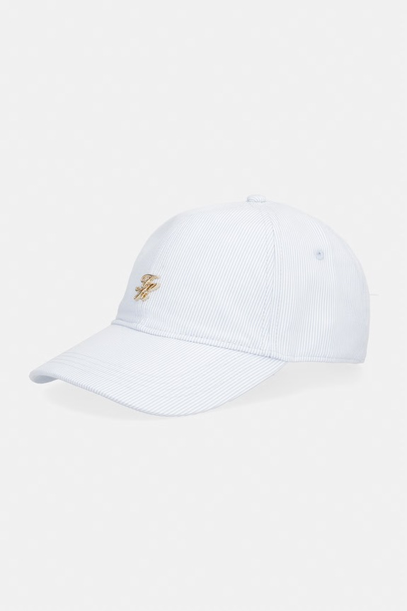 Tommy Hilfiger czapka z daszkiem damska bawełniana niebieski AW0AW18328