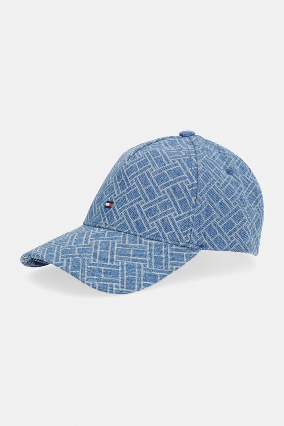 Tommy Hilfiger czapka z daszkiem damska bawełniana niebieski AW0AW18577