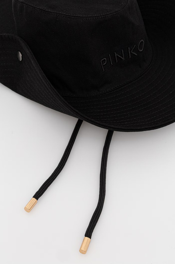 Pinko klobuk s širokim robom ženski bombažni črna 106751.A38M
