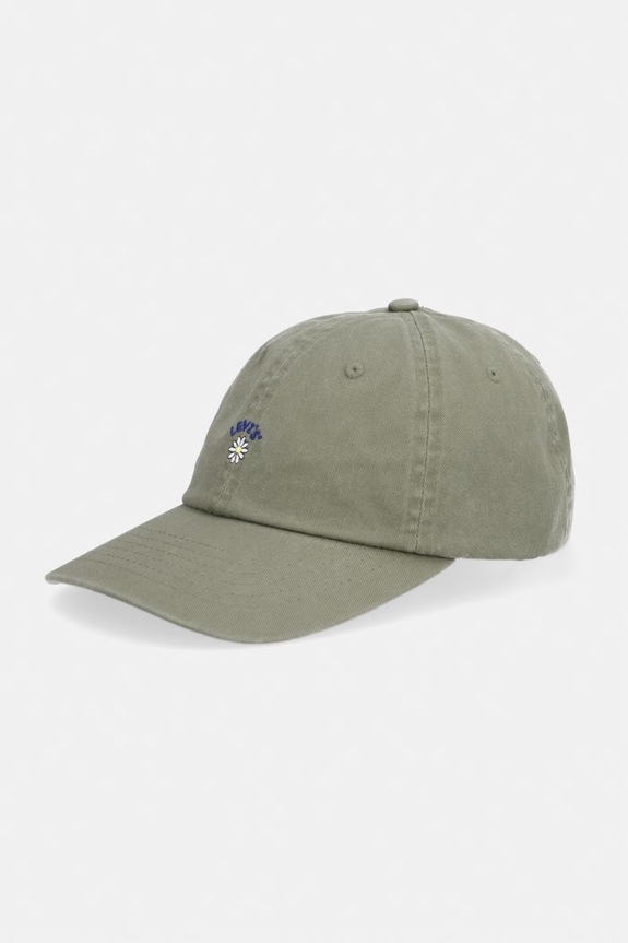 Levi's czapka z daszkiem bawełniana MINI GRAPHIC bawełna zielony 005FZ