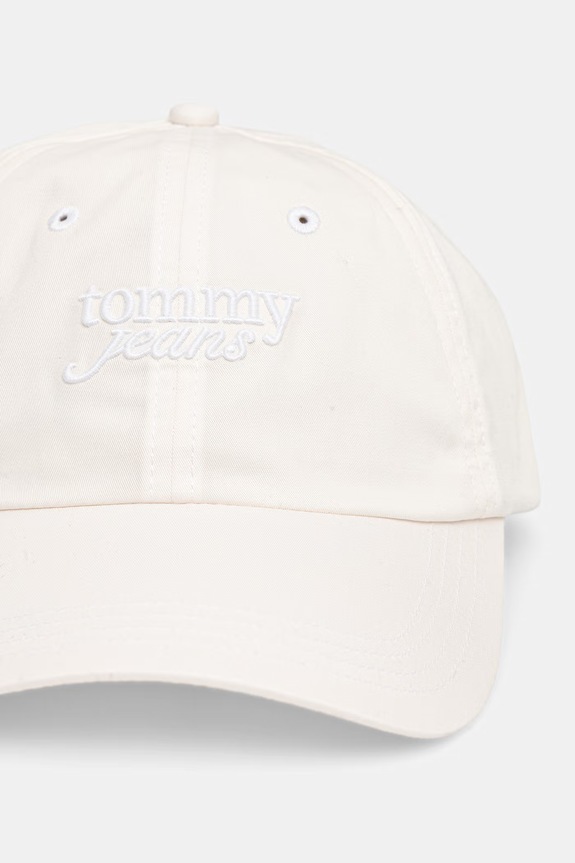 Tommy Jeans Καπέλο με γείσο γυναικείο βαμβακερό AW0AW18358 λευκό SS26