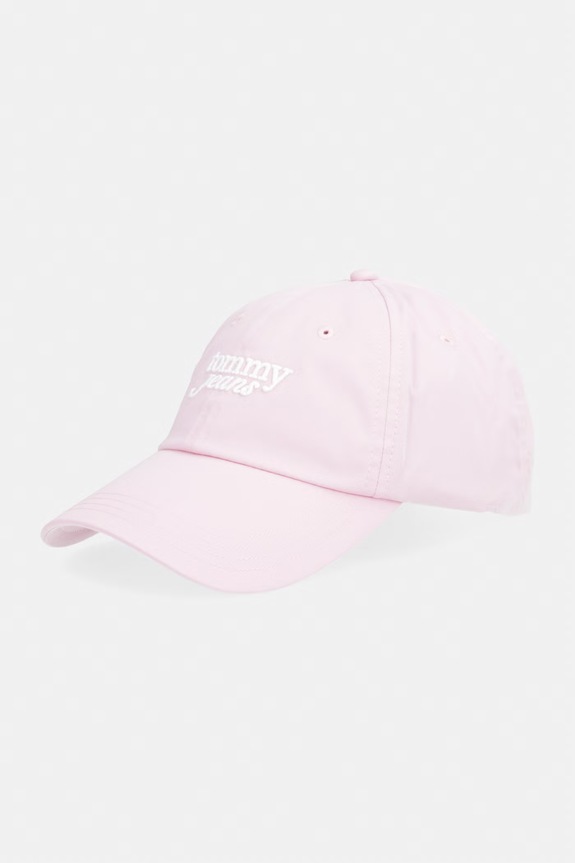 Tommy Jeans șapcă pentru femei, din bumbac roz AW0AW18358