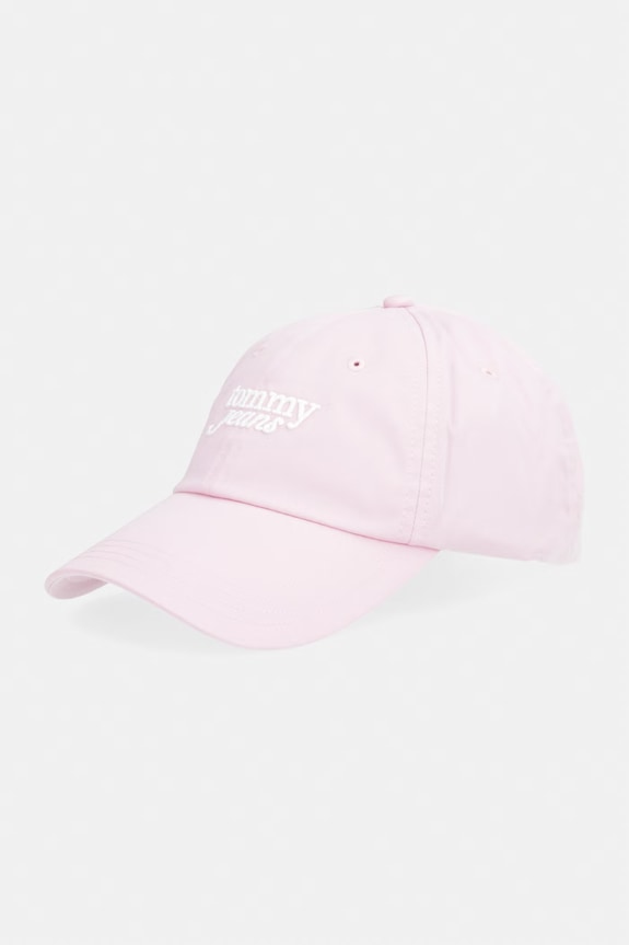 Tommy Jeans șapcă pentru femei, din bumbac roz AW0AW18358