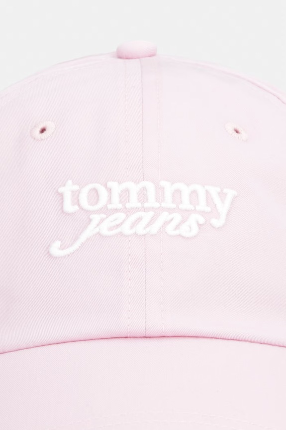 Tommy Jeans șapcă pentru femei, din bumbac AW0AW18358 roz SS26