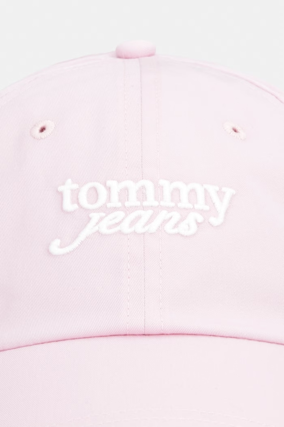 Tommy Jeans șapcă pentru femei, din bumbac AW0AW18358 roz SS26