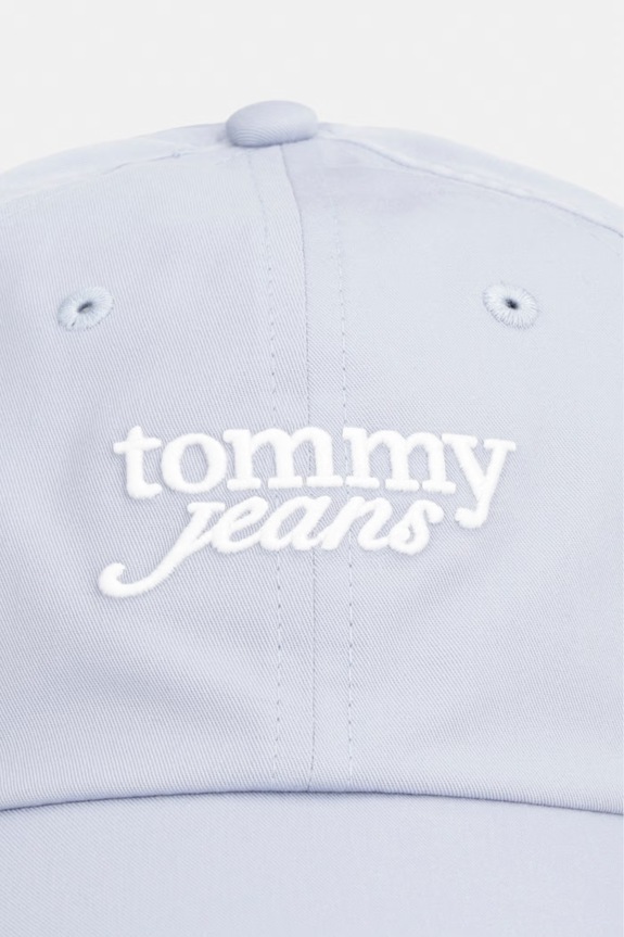 Tommy Jeans kapa sa šiltom za žene pamučna AW0AW18358 plava SS26