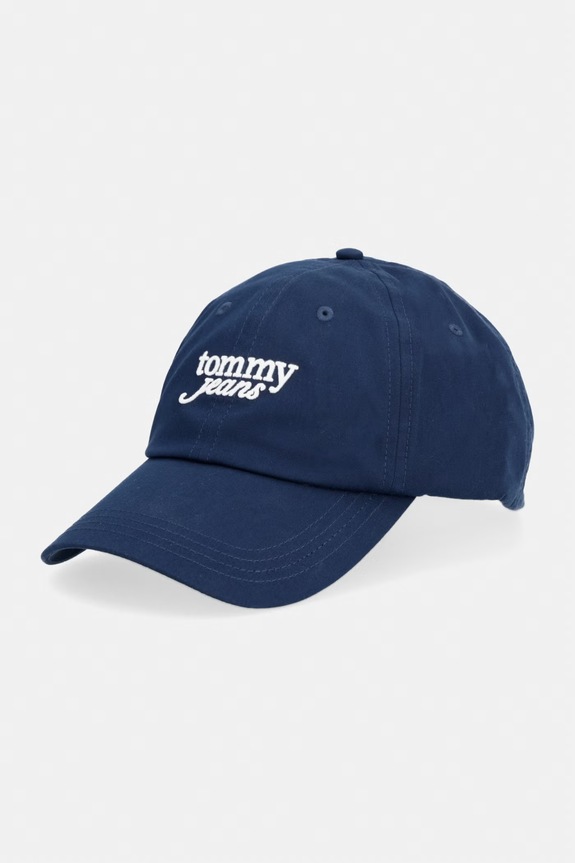 Tommy Jeans kapa sa šiltom za žene pamučna mornarsko plava AW0AW18358