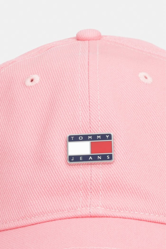 Tommy Jeans καπέλο με γείσο γυναικείο ντένιμ AW0AW18362 ροζ SS26
