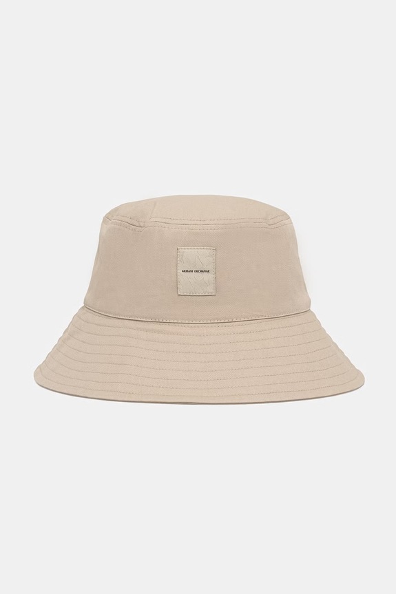 Armani Exchange bucket hat damska bawełniana beżowy XW002387.AF15502