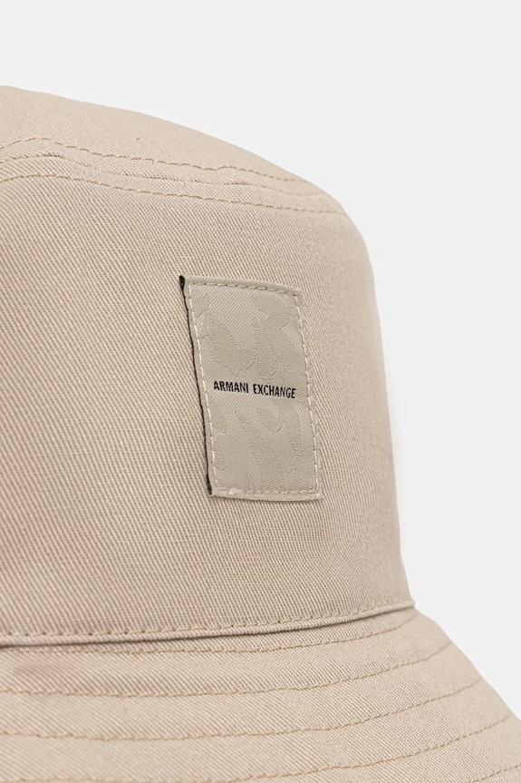 Armani Exchange bucket hat damska bawełniana XW002387.AF15502 beżowy SS26