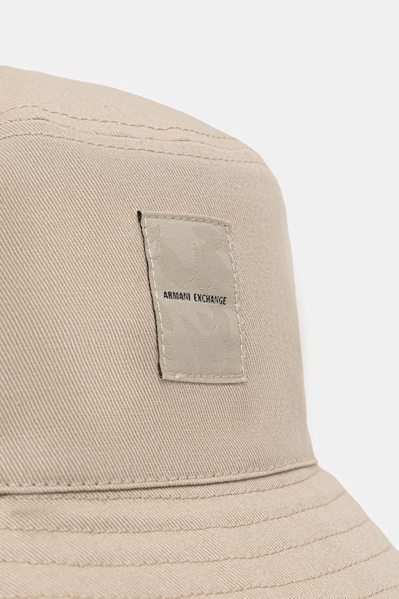 Armani Exchange bucket hat damska bawełniana XW002387.AF15502 beżowy SS26