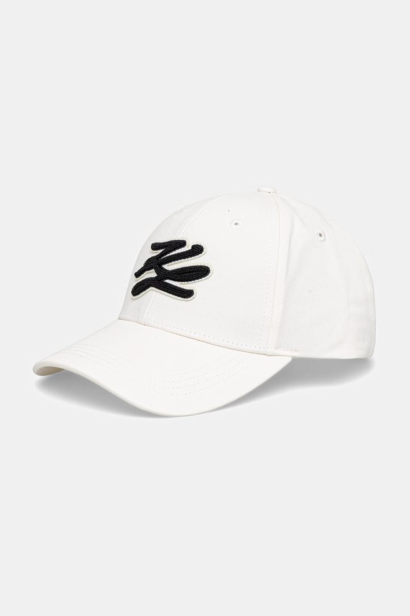 Karl Lagerfeld czapka z daszkiem damska bawełniana K/AUTOGRAPH beżowy B2W33019