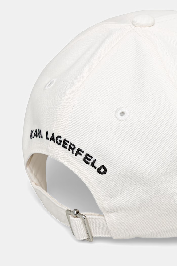 Karl Lagerfeld czapka z daszkiem damska bawełniana K/AUTOGRAPH B2W33019 beżowy SS26
