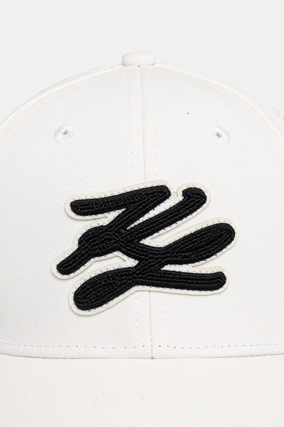 Karl Lagerfeld czapka z daszkiem damska bawełniana K/AUTOGRAPH beżowy B2W33019