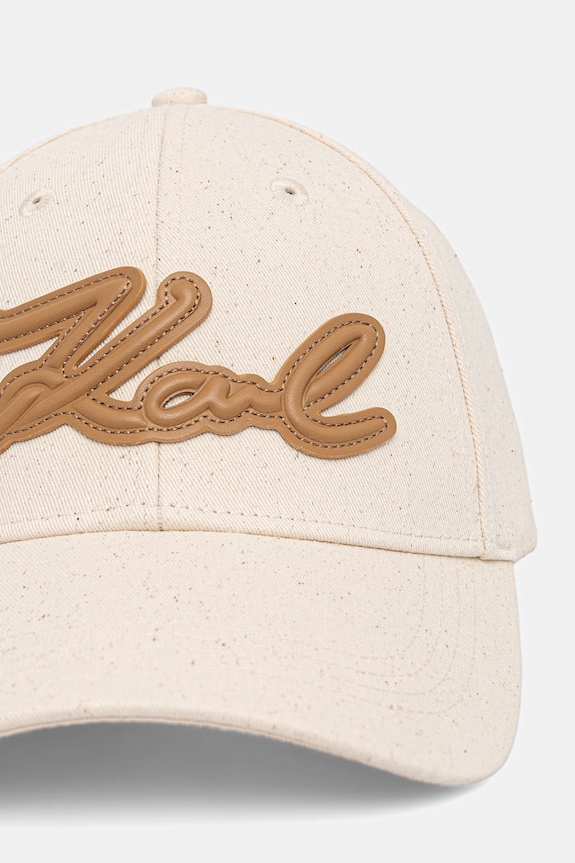 Karl Lagerfeld șapcă baseball pentru femei, din bumbac K/SIGNATURE B2W33023 bej SS26