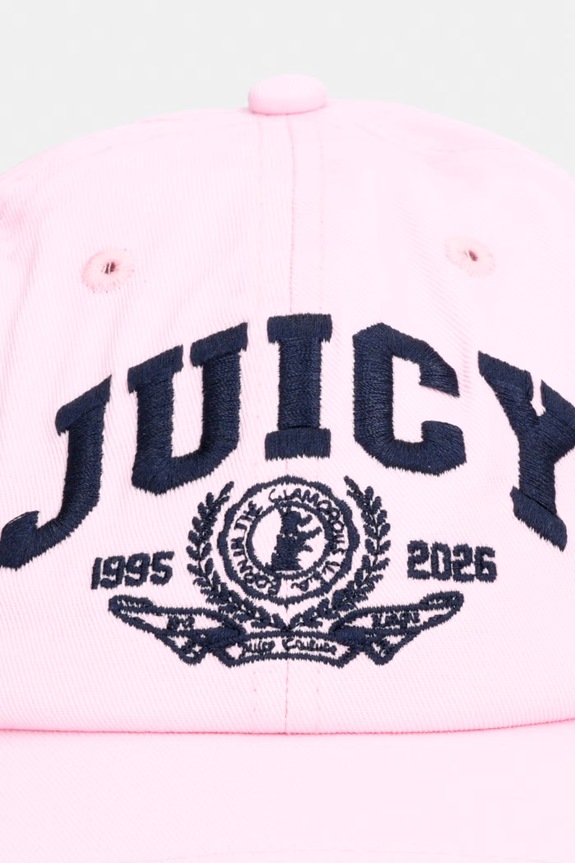 Juicy Couture șapcă pentru femei, din bumbac CREST CAP JCAWH126708 roz SS26