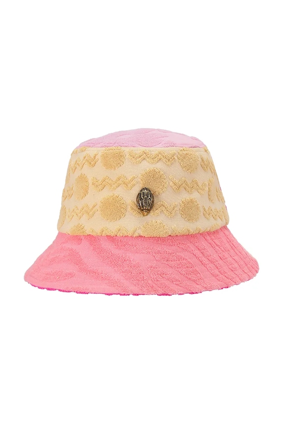 Kurt Geiger London bucket hat pentru femei, din bumbac Kensington galben 5630658609