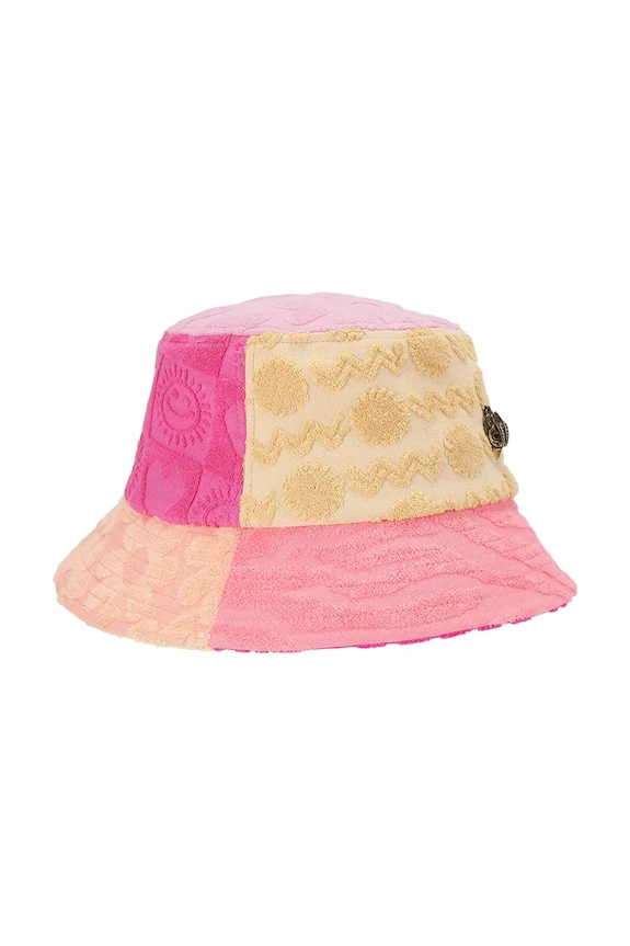 Kurt Geiger London bucket hat pentru femei, din bumbac Kensington 5630658609 galben SS26