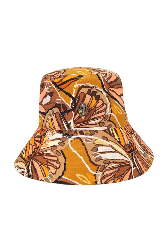 Kurt Geiger London bucket hat pentru femei, din bumbac Kensington maro 5630730609