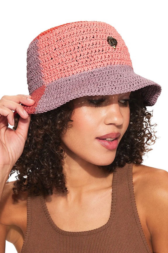 Kurt Geiger London cappello da donna Kurt Raffia Bucket Hat 5632157449 arancione