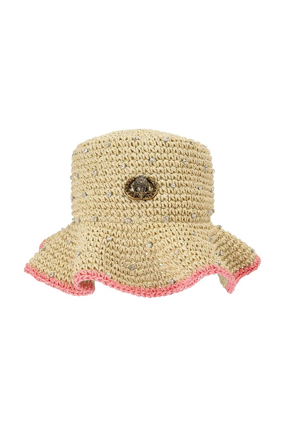 Kurt Geiger London ženski klobuk Chelsea Raffia Bucket Hat bež 5631440449