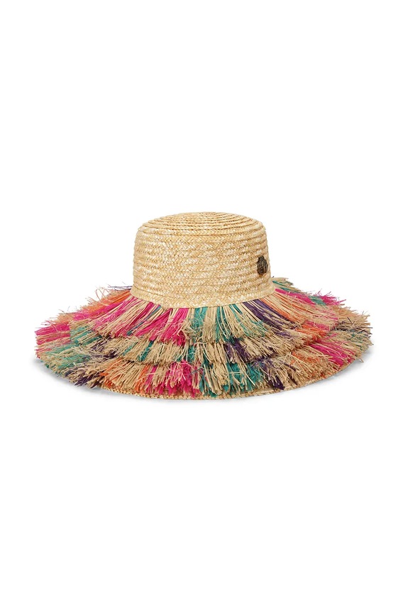 Kurt Geiger London kapelusz słomkowy damski Raffia Wide Brim Hat 5631069449 beżowy SS26