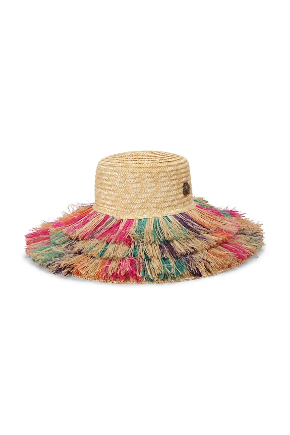 Kurt Geiger London kapelusz słomkowy damski Raffia Wide Brim Hat 5631069449 beżowy SS26