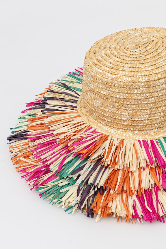 Kurt Geiger London kapelusz słomkowy damski Raffia Wide Brim Hat beżowy 5631069449