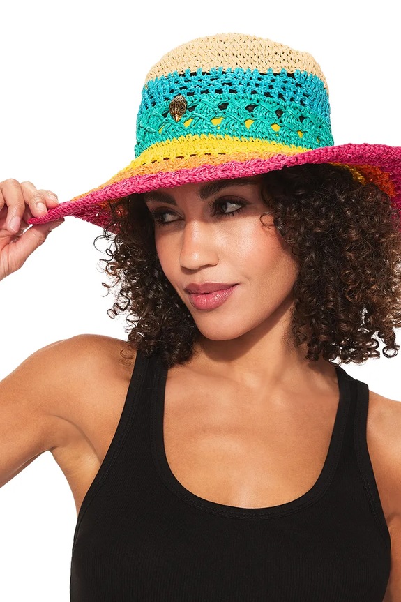 Kurt Geiger London cappello a tesa larga da donna multicolore 5631769609