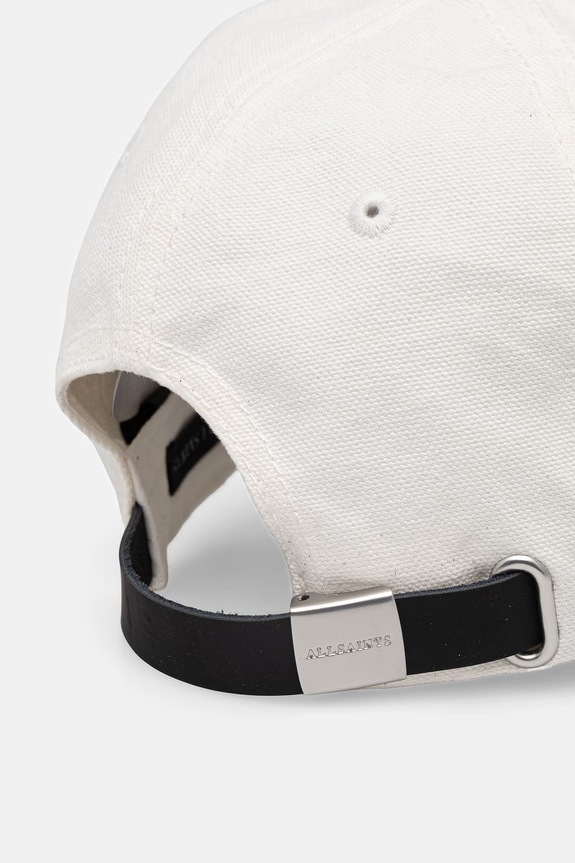 Akcesoria AllSaints czapka baseballowa damska bawełniana 29W083XE biały
