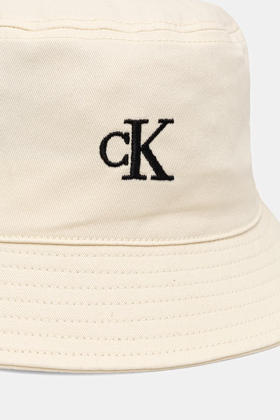 Calvin Klein klobúk bucket dámsky bavlnený LV04F5101G béžová SS26